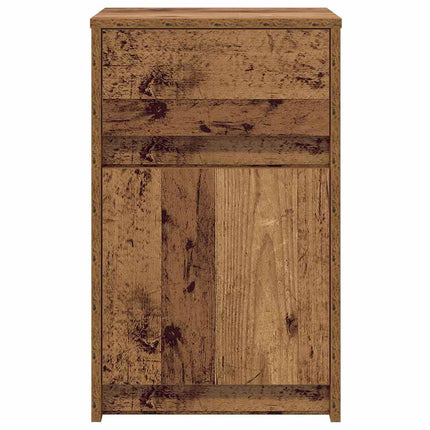 LED Sängbord Cabinet 2 st Gammalt trä 38 x 34 x 61 cm