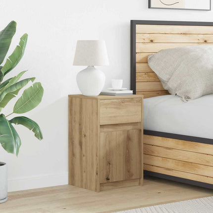 LED Sängbord Cabinet artisan ek 38 x 34 x 61 cm Konstruerat trä