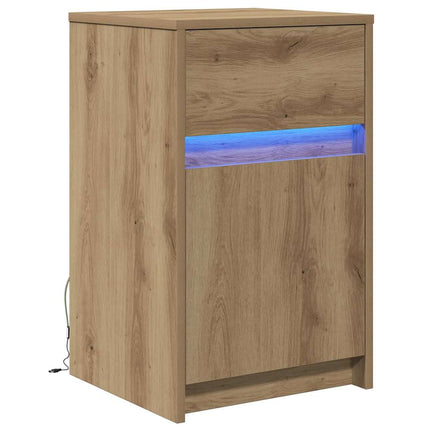 LED Sängbord Cabinet artisan ek 38 x 34 x 61 cm Konstruerat trä