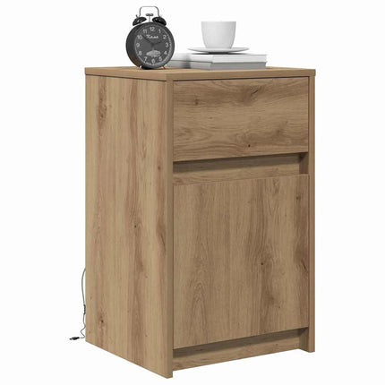 LED Sängbord Cabinet artisan ek 38 x 34 x 61 cm Konstruerat trä