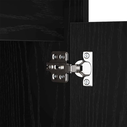 LED Sängbord Cabinet Svart ek 38 x 34 x 61 cm Konstruerat trä