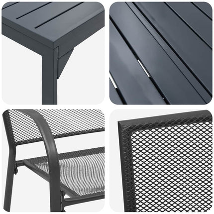 Trädgårdsmöbelset 7 pcs Antracit Pulverlackerad stål