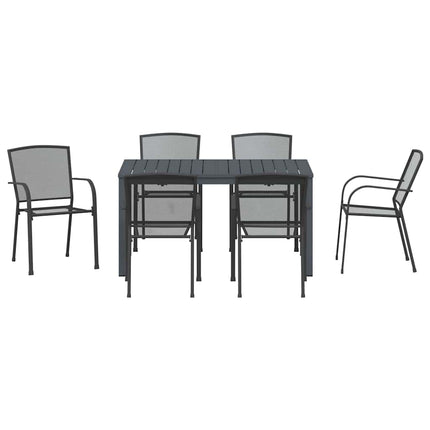 Trädgårdsmöbelset 7 pcs Antracit Pulverlackerad stål