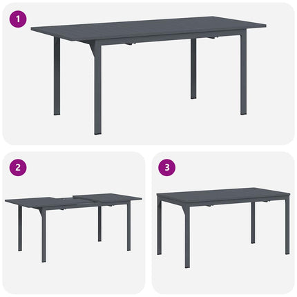 Trädgårdsmöbelset 7 pcs Antracit Pulverlackerad stål