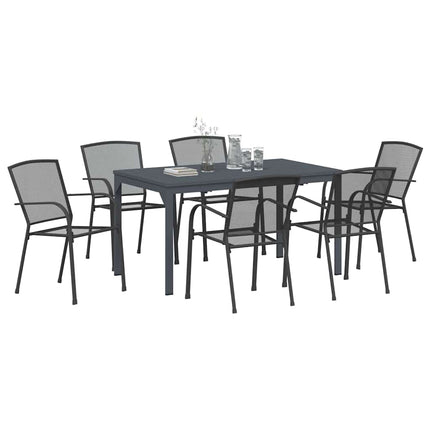 Trädgårdsmöbelset 7 pcs Antracit Pulverlackerad stål