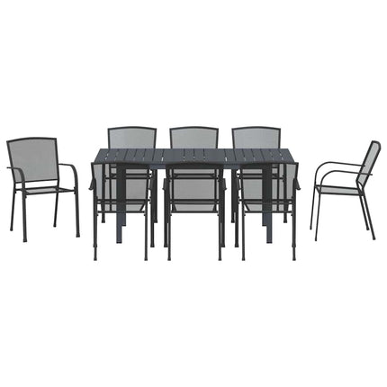 Trädgårdsmöbelset 9 pcs Antracit Pulverlackerad stål