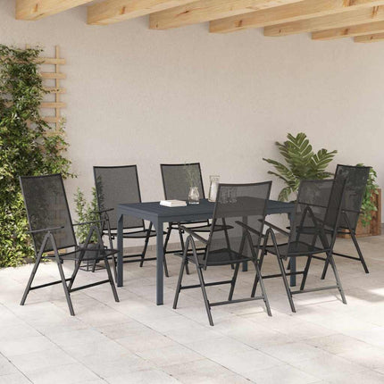 Trädgårdsmöbelset 7 pcs Antracit Pulverlackerad stål