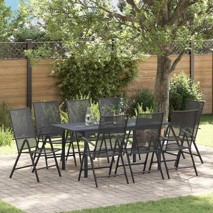 Trädgårdsmöbelset 9 pcs Antracit Pulverlackerad stål