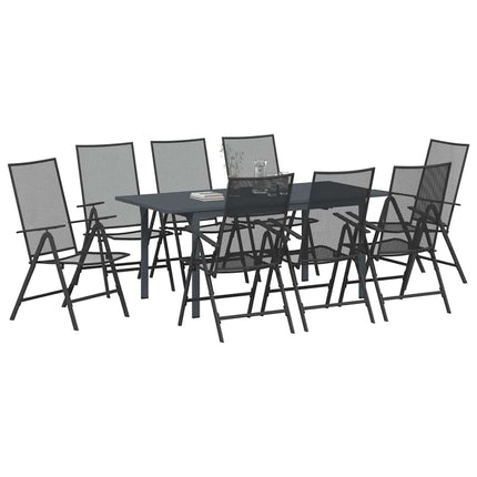 Trädgårdsmöbelset 9 pcs Antracit Pulverlackerad stål