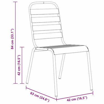 Trädgårdsmöbelset 9 pcs Antracit Pulverlackerad stål
