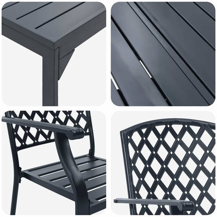 Trädgårdsmöbelset 7 pcs Antracit Pulverlackerad stål