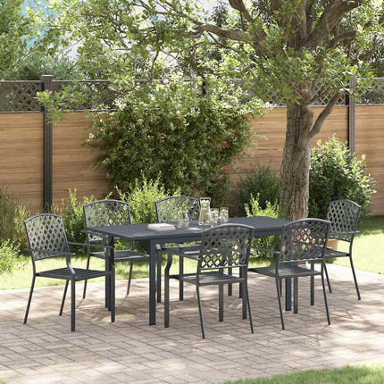 Trädgårdsmöbelset 7 pcs Antracit Pulverlackerad stål