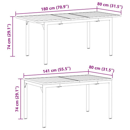 Trädgårdsmöbelset 7 pcs Svart konstrotting