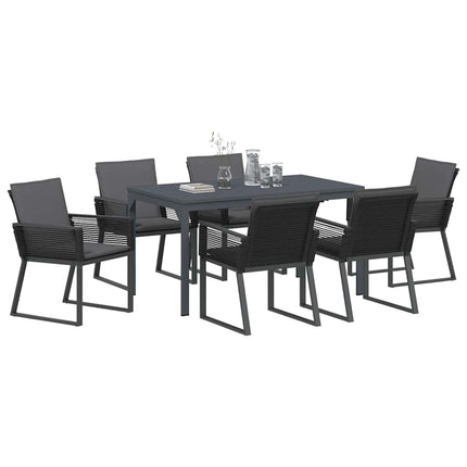 Trädgårdsmöbelset 7 pcs Antracit konstrotting