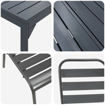 Trädgårdsmöbelset 9 pcs Antracit Pulverlackerad stål