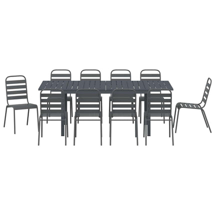 Trädgårdsmöbelset 11 pcs Antracit Pulverlackerad stål