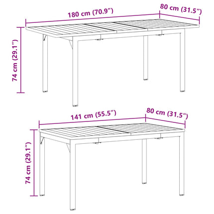 Trädgårdsmöbelset 9 pcs Svart konstrotting