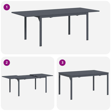 Trädgårdsmöbelset 9 pcs Grå konstrotting