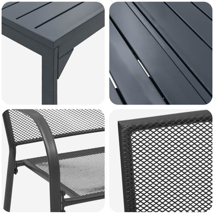 Trädgårdsmöbelset 9 pcs Antracit Stål
