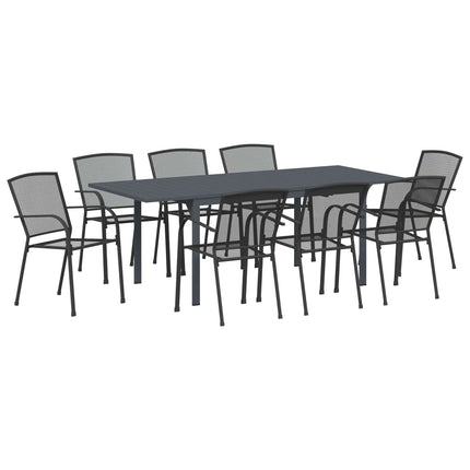 Trädgårdsmöbelset 9 pcs Antracit Stål