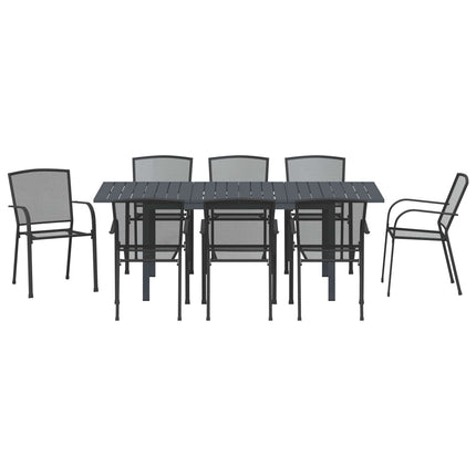 Trädgårdsmöbelset 9 pcs Antracit Stål