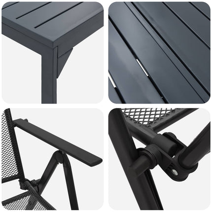 Trädgårdsmöbelset 9 pcs Antracit Stål