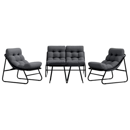 Trädgårdsmöbelset 5 pcs Svart Stål