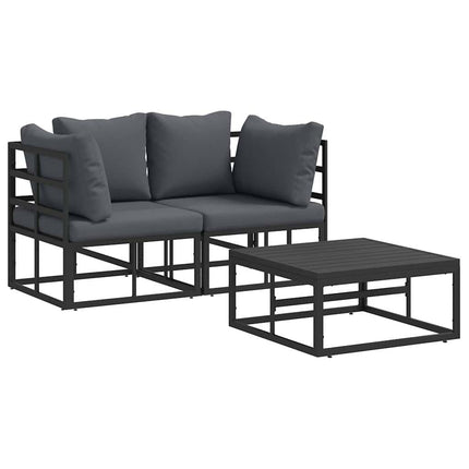 Trädgårdsoffset 3 pcs Svart Metall