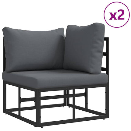 Trädgårdsoffset 3 pcs Svart Metall