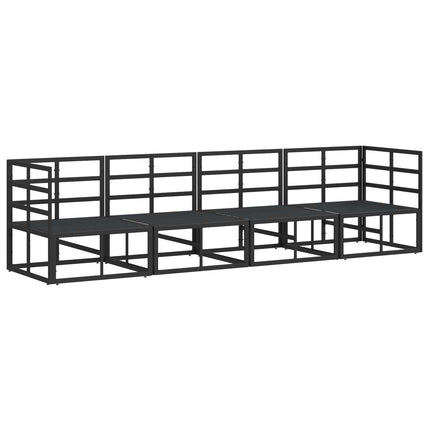 Trädgårdsoffset 4 pcs Svart Metall