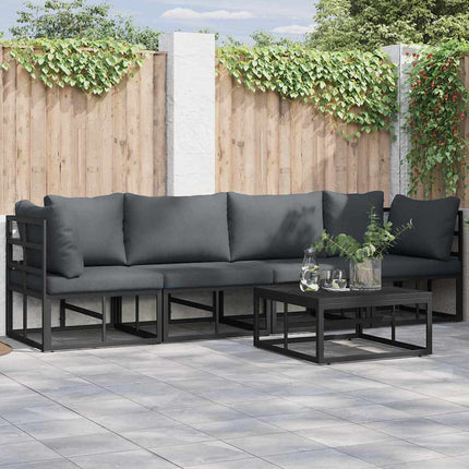 Trädgårdsoffset 5 pcs Svart Metall