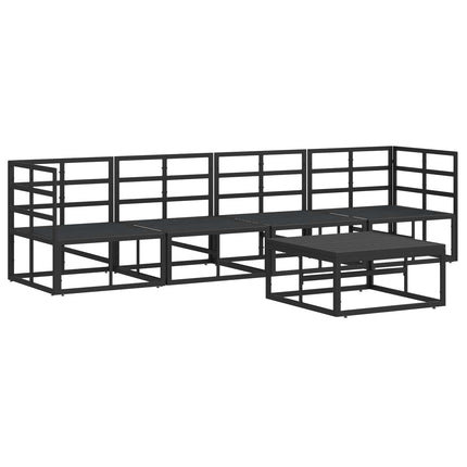 Trädgårdsoffset 5 pcs Svart Metall