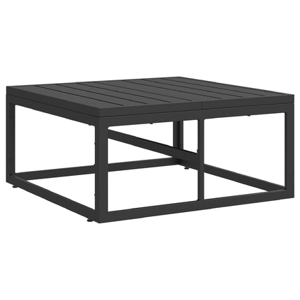 Trädgårdsoffset med kudde 7 pcs Svart Aluminium