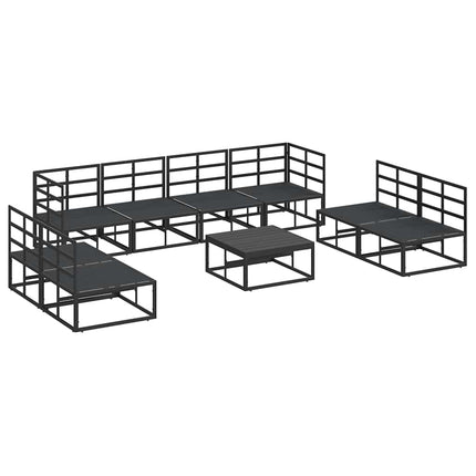 Trädgårdsoffset 9 st Svart Aluminium