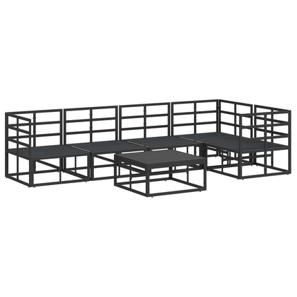 Trädgårdsoffset 6 st Svart Aluminium