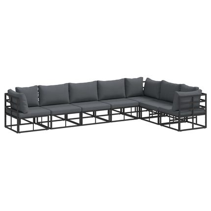 Trädgårdsoffset 7 st Svart Aluminium
