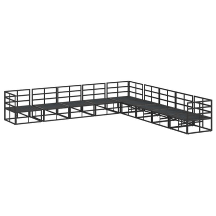 Trädgårdsoffset 9 st Svart Aluminium