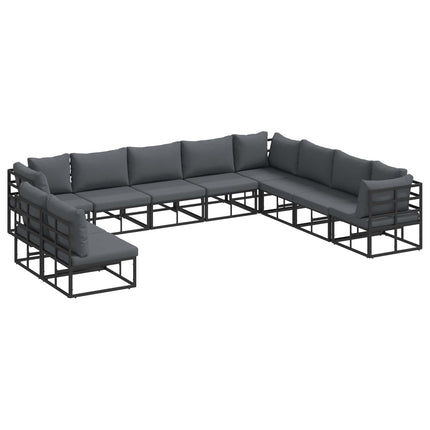 Trädgårdsoffset 10 st Svart Aluminium
