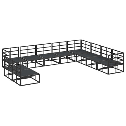 Trädgårdsoffset 10 st Svart Aluminium