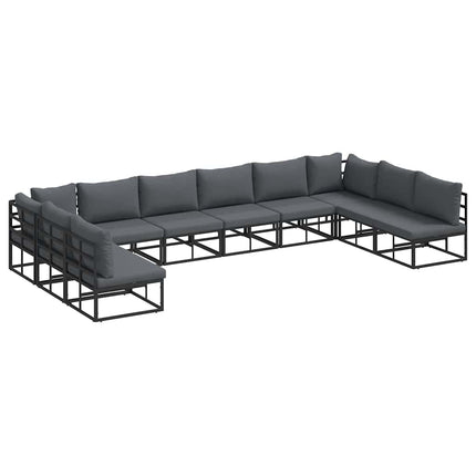 Trädgårdsoffset 10 st Svart Aluminium