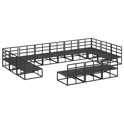 Trädgårdsoffset 13 st Svart Aluminium