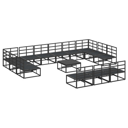 Trädgårdsoffset 14 st Svart Aluminium