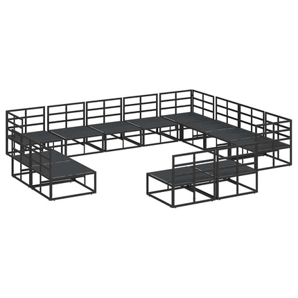 Trädgårdsoffset 12 st Svart Aluminium