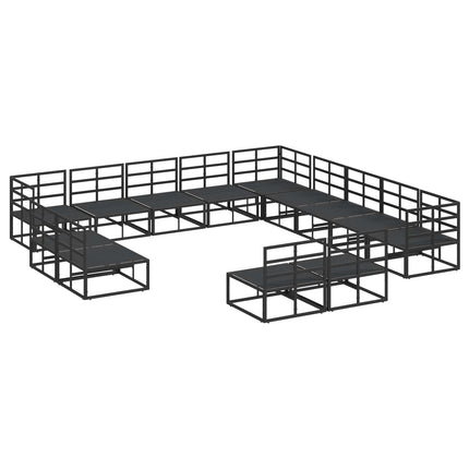 Trädgårdsoffset 13 st Svart Aluminium