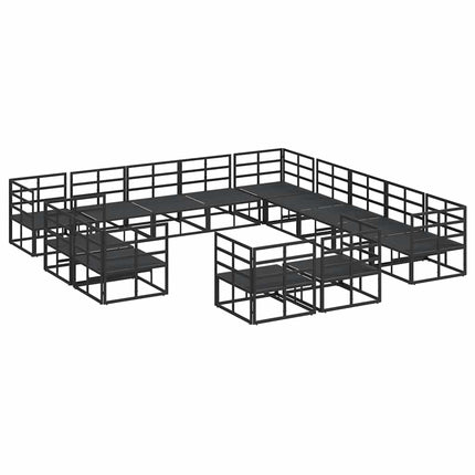 Trädgårdsoffset 13 st Svart Aluminium