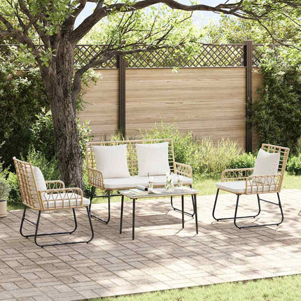 Trädgårdsmöbelset 4 pcs Svart och Anthracit konstrotting