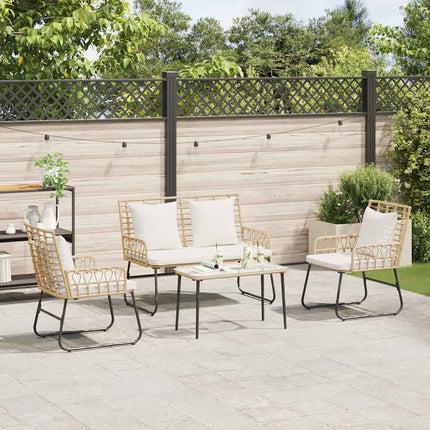 Trädgårdsmöbelset 4 pcs Svart och Anthracit konstrotting