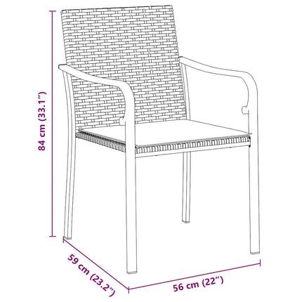 Trädgårdsmöbelset 5 pcs Svart och Grå PE Rattan