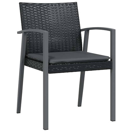Trädgårdsmöbelset 5 pcs Svart och Grå PE Rattan
