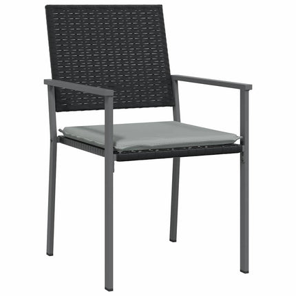 Trädgårdsmöbelset 5 pcs Svart och Ljusgrå PE Rattan